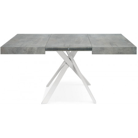 2320  Tavolo allungabile con base in metallo e piano in melaminico grigio cemento