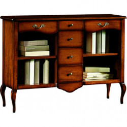 2145 Raw or finished bookcase-sideboard with veneered top, finishes to choice