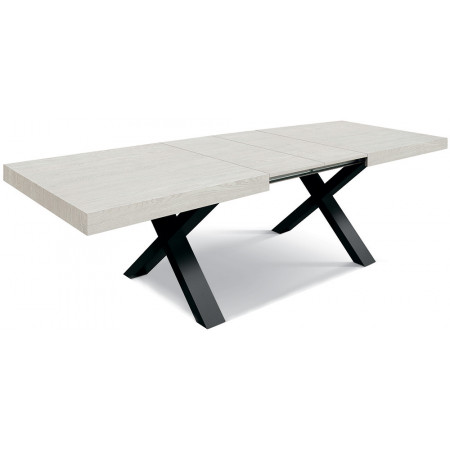2322  Tavolo allungabile con base e piano in melaminico bianco, grigio, o rovere