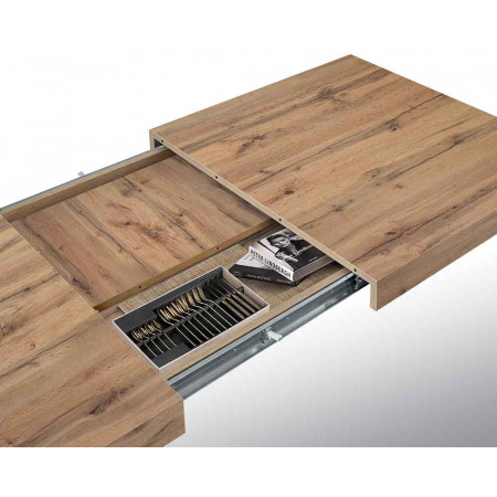 2323  Tavolo allungabile con base e piano in melaminico rovere, bianco, o cemento