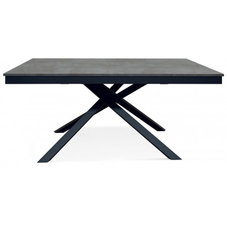 2336  Tavolo allungabile con base in metallo, piano in melaminico bianco, rovere, o acciaio ossidato