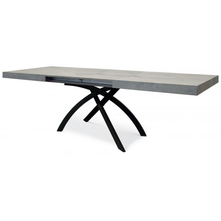 2341  Tavolo allungabile con base in metallo, piano in melaminico bianco, cemento, o acciaio ossidato