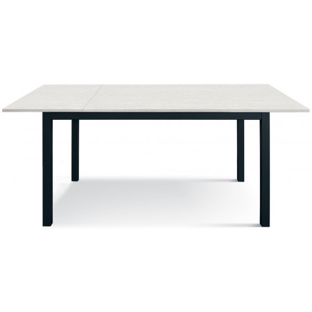 2349  Tavolo allungabile con base in metallo e piano in melaminico frassino bianco
