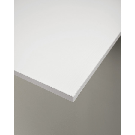 2355  Tavolo a libro o allungabile con base in metallo e piano in melaminico frassino bianco