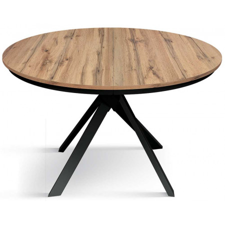 2359  Tavolo allungabile con base in metallo e piano in melaminico rovere