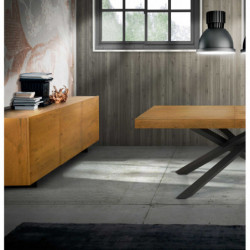 2295  Mobile credenza a 3 ante impiallacciato rovere nodato finito grano