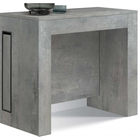 2369  Tavolo consolle allungabile, piano in melaminico rovere, bianco,  cemento, o olmo perlato