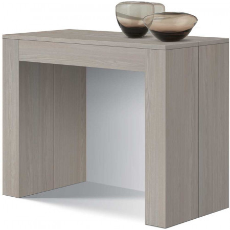2368  Tavolo consolle allungabile, piano in melaminico rovere, olmo perlato, bianco, o cemento
