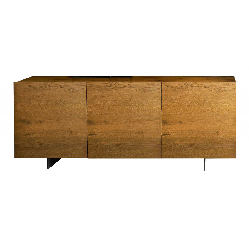 2295  Mobile credenza a 3 ante impiallacciato rovere nodato finito grano