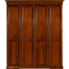 2185  Raw or finished poplar wood/tanganyika 4 doors wardrobe, to be assemble, finishes to choice