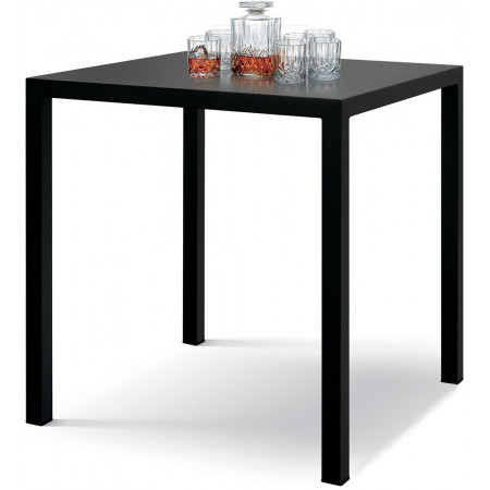 2372  Tavolo bar fisso impilabile con base in metallo e piano in melaminico grigio antracite