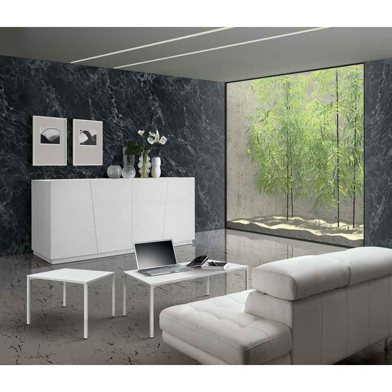 copy of copy of copy of 2285 Wall console - extending table, white, cement, or durmast wood melamine top