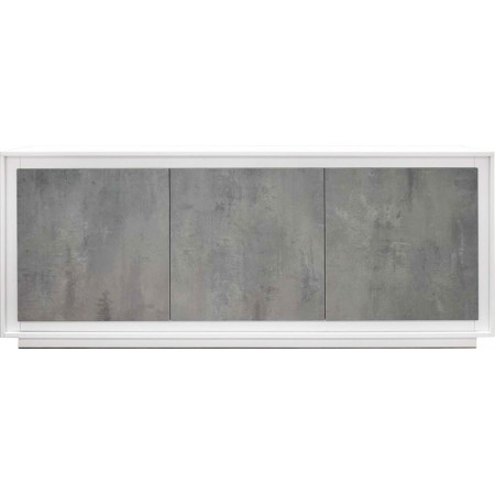 2388  Mobile credenza 2 o 3 ante in melaminico frassino bianco con porte cemento