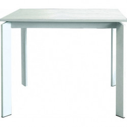 2195  Extending table with metal base and white ash wood melamine top