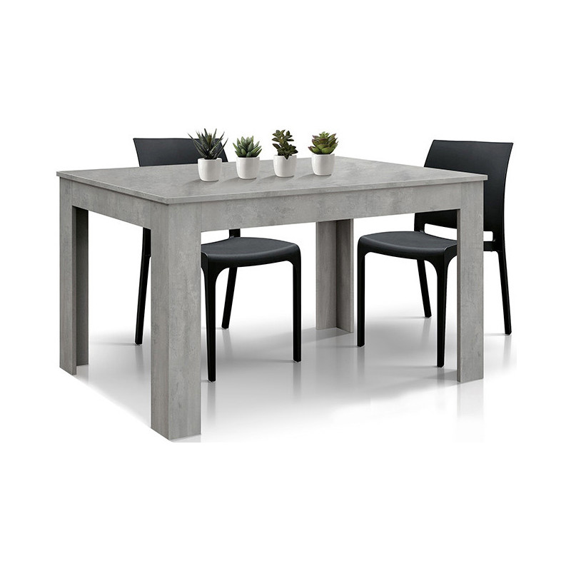 2404  Tavolo allungabile con gambe in legno e piano in melaminico grigio cemento
