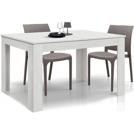 2405  Tavolo allungabile con gambe in legno e piano in melaminico frassino bianco