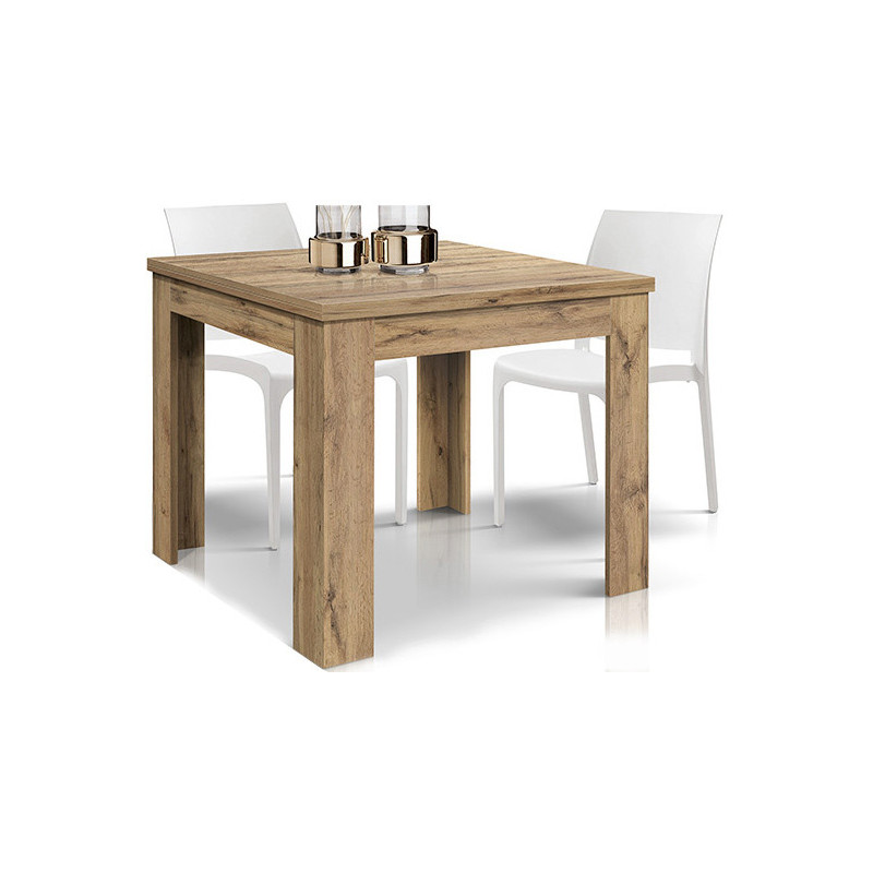 2406  Tavolo a libro con gambe in legno e piano in melaminico rovere