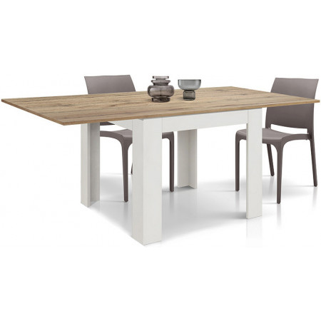 2407  Tavolo a libro con gambe in legno e piano in melaminico rovere