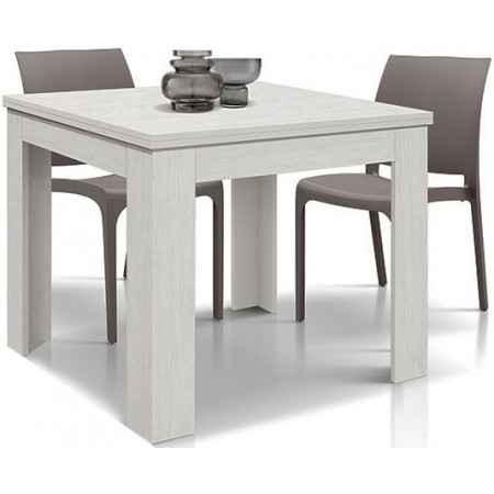 2410  Tavolo a libro con gambe in legno e piano in melaminico frassino bianco