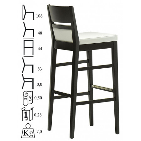 529SG  Sgabello in faggio grezzo o finito, finiture a scelta