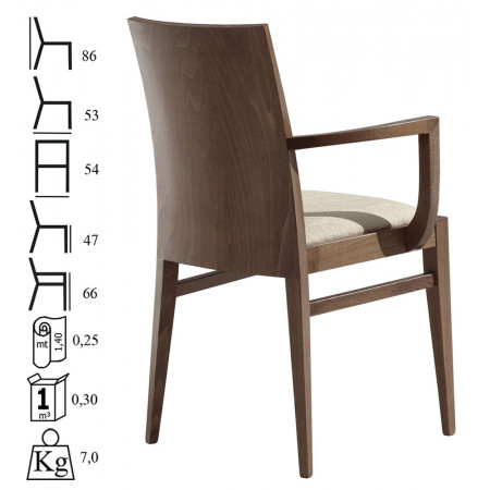 542C  Sedia capotavola in faggio grezza o finita, finiture a scelta