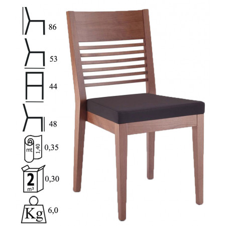542/3Q  Raw or finished beech or durmast wood chair, finishing to choice