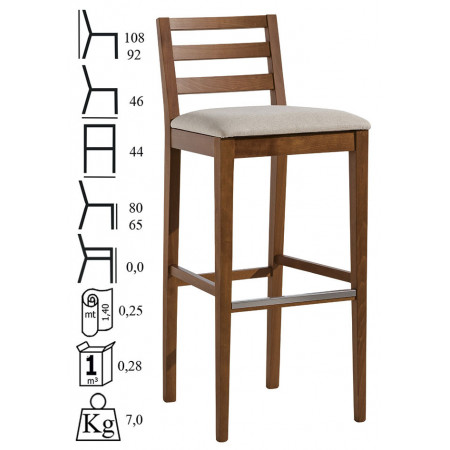 561SG  Raw or finished beech or durmast wood stool, finishing to choice