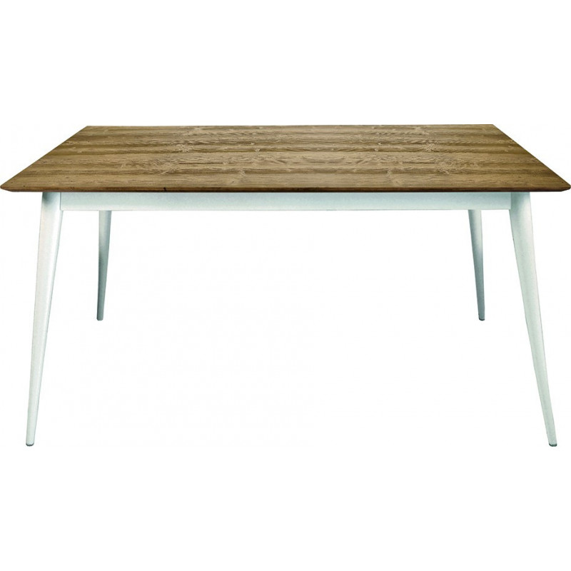 2198 Brushed fir wood extending table , white, natural, two tone finished