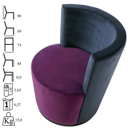 037  Beech wood armchair upholstered with buttons, finishing to choice