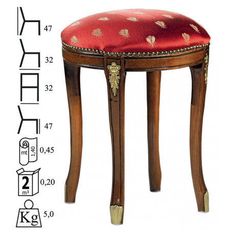581/Q - 581/R  Stool in raw or finished beech, finishes of your choice