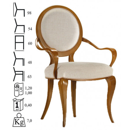 584 Beech armchair, raw or finished, finishes of your choice