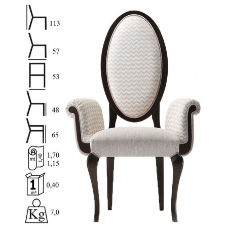 585/P Beech armchair, raw or finished, finishes of your choice