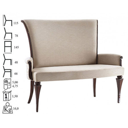 586/D  Raw or finished beech wood sofa, finishings to choice