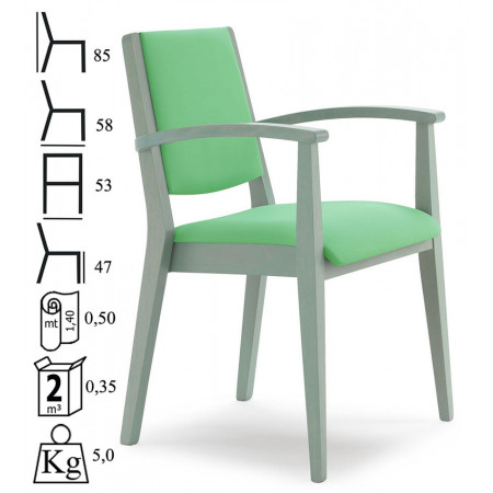 587T/C  Raw or finished armchair, finishings to choice