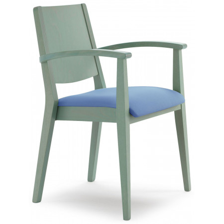 587LT/C  Raw or finished beech wood armchair , finishings to choice