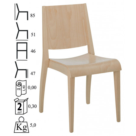 587/L  Raw or finished beech wood chair , finishings to choice