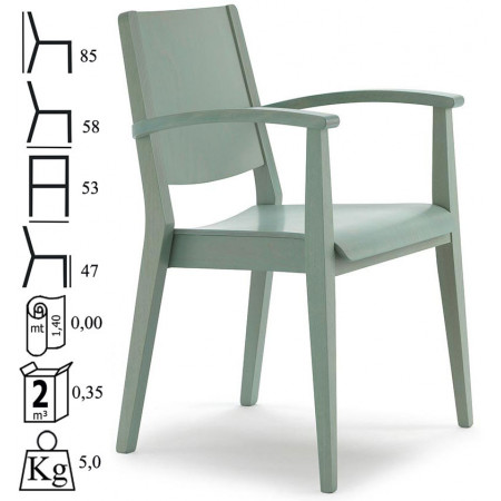 587L/C  Raw or finished beech wood armchair , finishings to choice