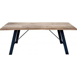 2203 Table with lamellar solid durmast wood top natural finished
