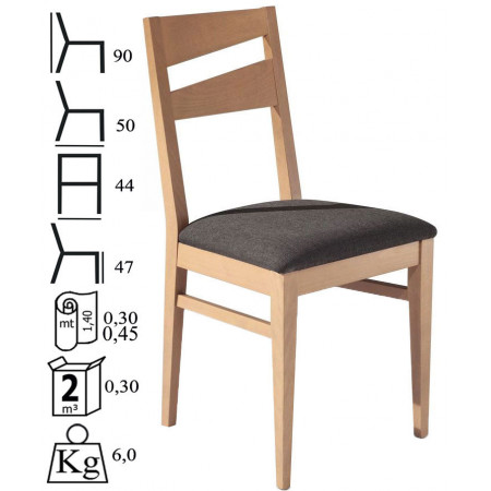 611  Raw or finished beech or durmast wood chair, finishing to choice