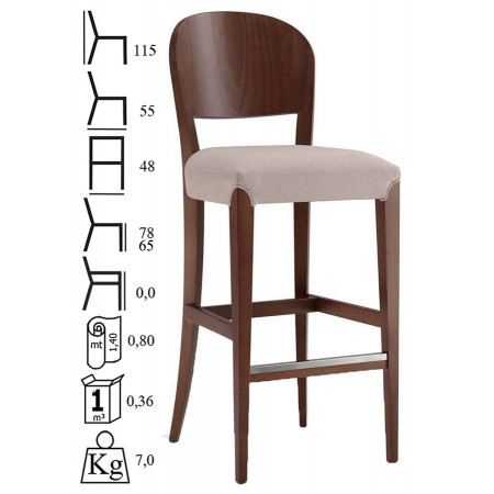 662/SG  Raw or finished beech wood stool, finishings to choice