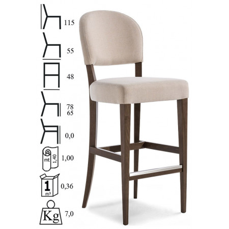 662SG/3Q  Raw or finished beech wood stool, finishings to choice