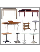 Fixed tables, extending tables, coffee tables and complements