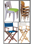 Stackable, foldable chairs
